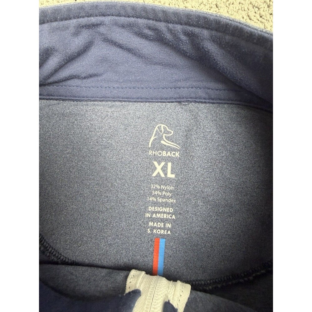 Rhoback Pullover Mens XL Blue Performance 1/4 Zip Golf Stretch Lightweight - Picture 2 of 3